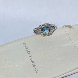 David Yurman size 7 Albion Petite Ring Blue Topaz